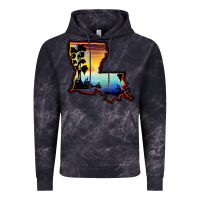 Cloud Black louisiana  sunset map Vintage Hoodie - BarkalooDesign