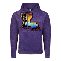 Cloud Purple louisiana  sunset map Vintage Hoodie - BarkalooDesign