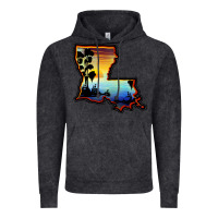 Vintage Black louisiana  sunset map Vintage Hoodie - BarkalooDesign
