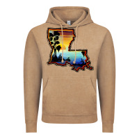 Vintage Coffee louisiana  sunset map Vintage Hoodie - BarkalooDesign