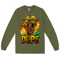 Army Green unapologetically dope afro Long Sleeve Tee - NancyCooperArtShop