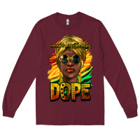 Burgundy unapologetically dope afro Long Sleeve Tee - NancyCooperArtShop