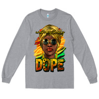 Heather Grey unapologetically dope afro Long Sleeve Tee - NancyCooperArtShop