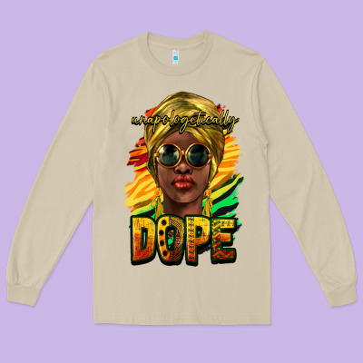Unapologetically Dope Afro Long Sleeve Tee Designed By Nancycooperartshop