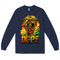 Navy unapologetically dope afro Long Sleeve Tee - NancyCooperArtShop