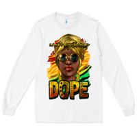 White unapologetically dope afro Long Sleeve Tee - NancyCooperArtShop