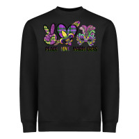 Black peace love mardi gras Heavyweight Sweatshirt - CowGirlArtShop