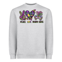 Peace Love Mardi Gras Heavyweight Sweatshirt | Teevron