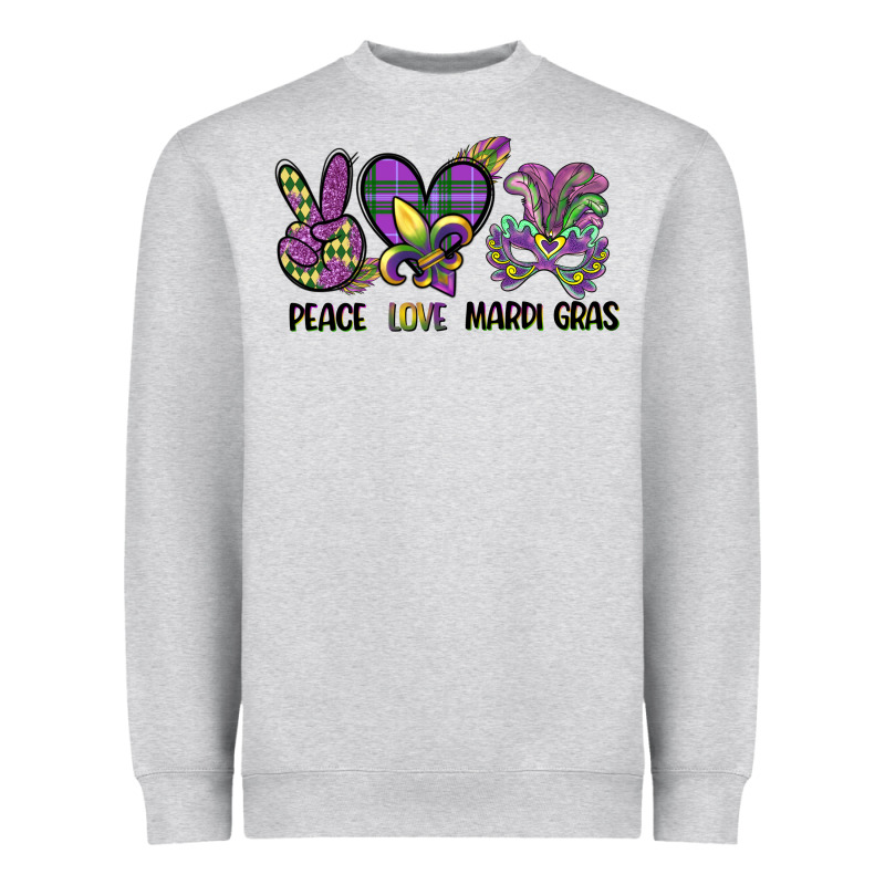 Peace Love Mardi Gras Heavyweight Sweatshirt by CowGirlArtShop | Teevron