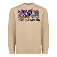 Mushroom peace love mardi gras Heavyweight Sweatshirt - CowGirlArtShop