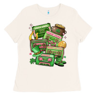 Bone st patrick's day cassette tapes Ladies Tee - MaliasSmallBusiness