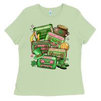Matcha st patrick's day cassette tapes Ladies Tee - MaliasSmallBusiness