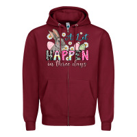 Burgundy Easter Day A lot can happen in three days Zipper Hoodie - OliviaCreatesArt