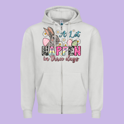 Easter Day A Lot Can Happen In Three Days Zipper Hoodie Designed By Oliviacreatesart