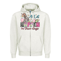 Oatmeal Heather Easter Day A lot can happen in three days Zipper Hoodie - OliviaCreatesArt