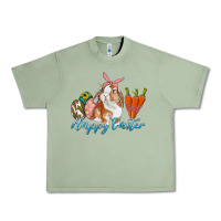 Oil Green happy easter bunny carrots and eggs Urban Heavy Tee - RanaPortraitStore