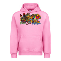 Fuchsia Pink peace love autism Urban Hoodie - RacoonDesign
