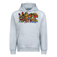 Heather Grey peace love autism Urban Hoodie - RacoonDesign