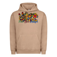 Pigment Burro peace love autism Urban Hoodie - RacoonDesign