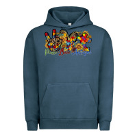 Pigment Midnight Navy peace love autism Urban Hoodie - RacoonDesign