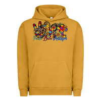 Pigment Peanut Butter peace love autism Urban Hoodie - RacoonDesign