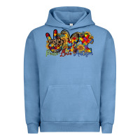 Pigment Pebble Blue peace love autism Urban Hoodie - RacoonDesign