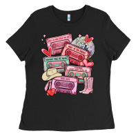 Valentines Day Cassette Tapes Ladies Tee | Teevron