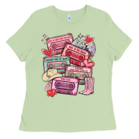 Matcha valentines day cassette tapes Ladies Tee - MaliasSmallBusiness
