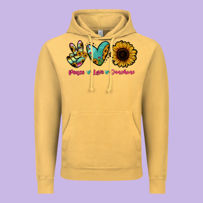 Peace Love Sunshine Vintage Hoodie Designed By Ranaportraitstore