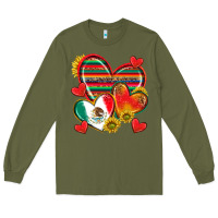 Army Green Mexican Hearts Long Sleeve Tee - texasbilliewilder