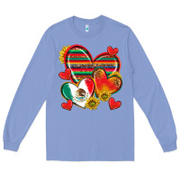 Colony Blue Mexican Hearts Long Sleeve Tee - texasbilliewilder