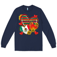 Navy Mexican Hearts Long Sleeve Tee - texasbilliewilder
