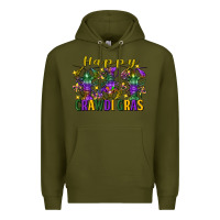 Army Green Happy crawdi Gras Mardi Gras crawfish Premium Hoodie - FaDigitalArtStudio