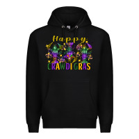 Black Happy crawdi Gras Mardi Gras crawfish Premium Hoodie - FaDigitalArtStudio