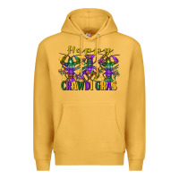 Mustard Happy crawdi Gras Mardi Gras crawfish Premium Hoodie - FaDigitalArtStudio