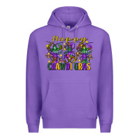 Purple Happy crawdi Gras Mardi Gras crawfish Premium Hoodie - FaDigitalArtStudio
