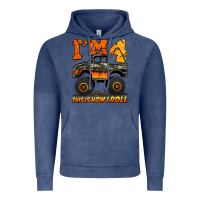 Vintage Denim i'm four this is how i roll monster truck birthday Vintage Hoodie - Jasminsmagicworld
