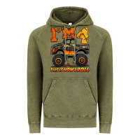 Vintage Olive i'm four this is how i roll monster truck birthday Vintage Hoodie - Jasminsmagicworld