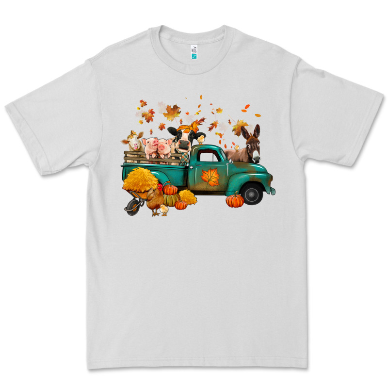 Fall Farm Animals Truck Nancy Premium Tee by NancyCooperArtShop | Teevron