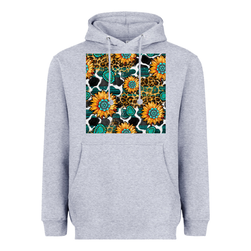 Gemstone Sunflower Leopard Seamless Pattern Heavyweight Hoodie by BundleAndBundleShop | Teevron