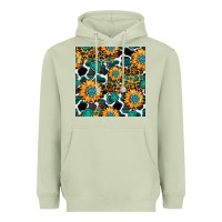 Matcha gemstone sunflower leopard seamless pattern Heavyweight Hoodie - BundleAndBundleShop