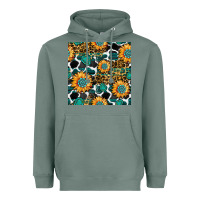 Sage gemstone sunflower leopard seamless pattern Heavyweight Hoodie - BundleAndBundleShop