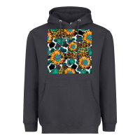 Smoke gemstone sunflower leopard seamless pattern Heavyweight Hoodie - BundleAndBundleShop