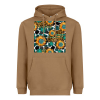 Toasted Coconut gemstone sunflower leopard seamless pattern Heavyweight Hoodie - BundleAndBundleShop