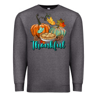 Charcoal Heather thankful pumpkins Premium Sweatshirt - BundleAndBundleShop