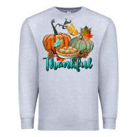 Heather Grey thankful pumpkins Premium Sweatshirt - BundleAndBundleShop