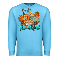 Ocean Blue thankful pumpkins Premium Sweatshirt - BundleAndBundleShop