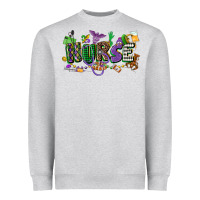 Heather Grey nurse mardi gras Heavyweight Sweatshirt - CowGirlArtShop
