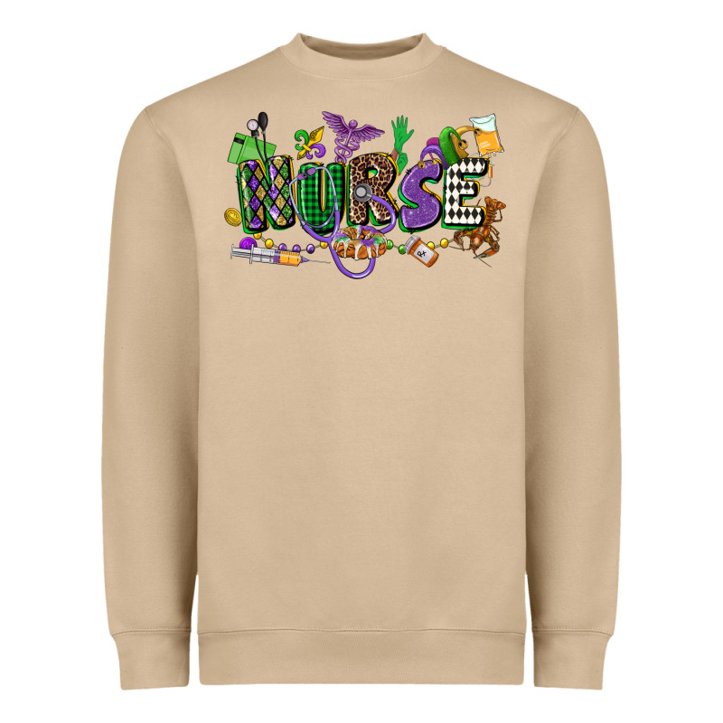 Nurse Mardi Gras Heavyweight Sweatshirt by CowGirlArtShop | Teevron