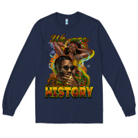 Navy we are black history Long Sleeve Tee - NancyCooperArtShop